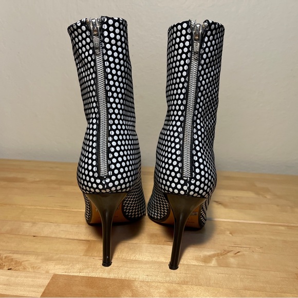 Nicole Miller couture Polka Dot Ankle Boots - Black and White - Picture 5 of 13